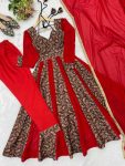 FANCY GEORGETTE EMBROIDERED MALL- BERRY WORK GOWN BOTTOM WITH DUPATTA FESTIVE WEAR WHOLESALE PRICE ETHNIC GARMENT (7)