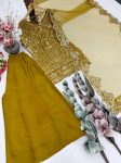 FANCY GEORGETTE EMBROIDERY SEQUENCE PEARL HAND WORK TOP PALAZZO WITH DUPATTA FESTIVE WEAR WHOLESALE PRICE ETHNIC GARMENT (9)
