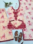 FANCY GEORGETTE EMBROIDERY WITH DIGITAL PRINT WORK TOP PALAZZO WITH DUPATTA FESTIVE WEAR WHOLESALE PRICE ETHNIC GARMENT (9)