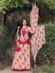 FANCY GEORGETTE EMBROIDERY WITH DIGITAL PRINT WORK TOP PALAZZO WITH DUPATTA FESTIVE WEAR WHOLESALE PRICE ETHNIC GARMENT (9)