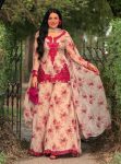 FANCY GEORGETTE EMBROIDERY WITH DIGITAL PRINT WORK TOP PALAZZO WITH DUPATTA OFF WHITE AND RED