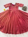 FANCY KOTA TISSUE SILK MAGGAM HAND WORK GOWN FESTIVE WEAR WHOLESALE PRICE ETHNIC GARMENT (7)