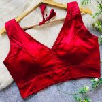 FANCY MALAI SATIN PLAIN STITCHED BLOUSE RED