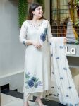 FANCY MORGAN SILK SEQUENCE DIGITAL PRINT WORK TOP BOTTOM WITH DUPATTA FESTIVE WEAR WHOLESALE PRICE ETHNIC GARMENT (5)