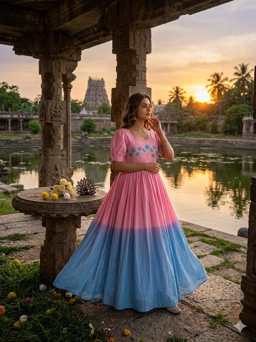 FANCY MUL COTTON PEDDING HAND WORK ONE PIECE DRESS PARTY WEAR WHOLESALE PRICE ETHNIC GARMENT (10)