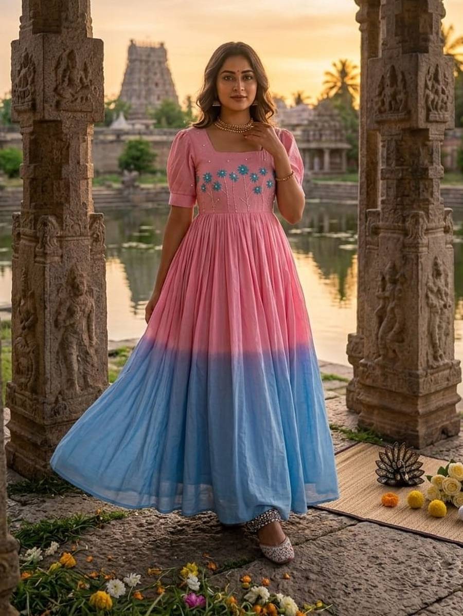 FANCY MUL COTTON PEDDING HAND WORK ONE PIECE DRESS PARTY WEAR WHOLESALE PRICE ETHNIC GARMENT (11)