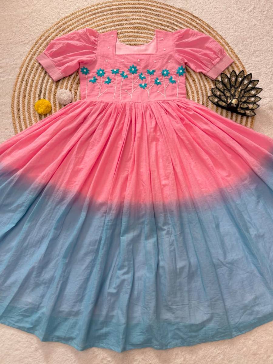 FANCY MUL COTTON PEDDING HAND WORK ONE PIECE DRESS PARTY WEAR WHOLESALE PRICE ETHNIC GARMENT (7)
