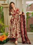 FANCY MUSLIN COTTON DIGITAL PRINT WORK GOWN BOTTOM WITH DUPATTA FESTIVE WEAR WHOLESALE PRICE ETHNIC GARMENT (3)