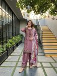 FANCY NATURAL SILK EMBROIDRY WORK TOP PATIYALA WITH DUPATTA FESTIVE WEAR WHOLESALE PRICE ETHNIC GARMENT (19)