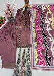FANCY NATURAL SILK EMBROIDRY WORK TOP PATIYALA WITH DUPATTA FESTIVE WEAR WHOLESALE PRICE ETHNIC GARMENT (19)