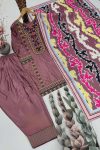 FANCY NATURAL SILK EMBROIDRY WORK TOP PATIYALA WITH DUPATTA FESTIVE WEAR WHOLESALE PRICE ETHNIC GARMENT (19)