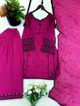 FANCY RAYON COTTON EMBROIDERY THREAD WITH SEQUENCE WORK TOP PATIYALA WITH DUPATTA FESTIVE WEAR WHOLESALE PRICE ETHNIC GARMENT (4)