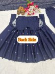 FANCY ROMAN SILK EMBROIDERY WORK GOWN PALAZZO WITH DUPATTA FESTIVE WEAR WHOLESALE PRICE ETHNIC GARMENT (4)