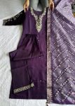 FANCY ROMAN SILK EMBROIDERY WORK TOP BOTTOM WITH DUPATTA FESTIVE WEAR WHOLESALE PRICE ETHNIC GARMENT (3)
