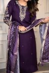 FANCY ROMAN SILK EMBROIDERY WORK TOP BOTTOM WITH DUPATTA FESTIVE WEAR WHOLESALE PRICE ETHNIC GARMENT (3)