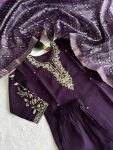 FANCY ROMAN SILK EMBROIDERY WORK TOP BOTTOM WITH DUPATTA FESTIVE WEAR WHOLESALE PRICE ETHNIC GARMENT (3)
