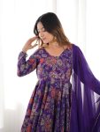 FANCY RROMAN SILK DISCHARGE PRINTING WORK KEDIYA STYLE TOP PALAZZO WITH DUPATTA FESTIVE WEAR WHOLESALE PRICE ETHNIC GARMENT12) (4)