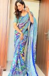 FANCY SILK DIGITAL PRINTED WITH REAL MIRROR & AARI WORK SAREE WITH UNSTITCHED BLOUSE PARTY WEAR WHOLESALE PRICE ETHNIC GARMENT(2)