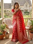 FANCY SOFT SILK ZARI WOVEN WORK SAREE WITH UNSTITCHED BLOUSE FESTIVE WEAR WHOLESALE PRICE ETHNIC GARMENT (5)