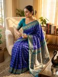FANCY SOFT SILK ZARI WOVEN WORK SAREE WITH UNSTITCHED BLOUSE FESTIVE WEAR WHOLESALE PRICE ETHNIC GARMENT (5)