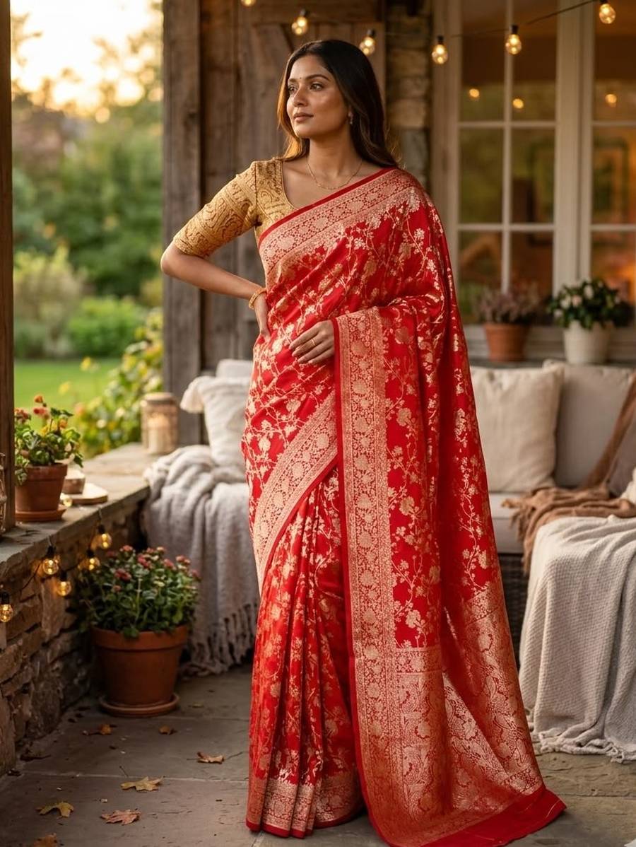 FANCY SOFT SILK ZARI WOVEN WORK SAREE WITH UNSTITCHED BLOUSE FESTIVE WEAR WHOLESALE PRICE ETHNIC GARMENT (5)