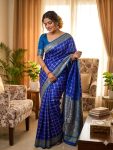 FANCY SOFT SILK ZARI WOVEN WORK SAREE WITH UNSTITCHED BLOUSE PURPLE