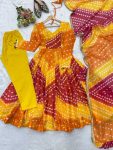 FANCY TABBY ORGANZA PRINTED WORK GOWN BOTTOM WITH DUPATTA FESTIVE WEAR WHOLSALE PRICE ETHNIC GARMENT (6)