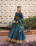 FANCY VICHITRA SEQUENCE AND ZARI WORK WITH FANCY LACE WORK GOWN KOTI WITH DUPATTA WEDDING WEAR WHOLESALE PRICE ETHNIC GARMENT (8)