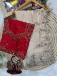 FASHIONABLE SOFT RANGOLI SILK SEQUENCE EMBROIDERY WORK SAREE WITH UNSTITCHED BLOUSE BRIDAL WEAR WHOLESALE PRICE ETHNIC GARMENT (4)
