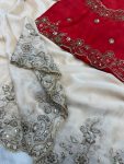 FASHIONABLE SOFT RANGOLI SILK SEQUENCE EMBROIDERY WORK SAREE WITH UNSTITCHED BLOUSE BRIDAL WEAR WHOLESALE PRICE ETHNIC GARMENT (4)