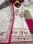 FESTIVAL WEAR MUSLIN PRINT WITH HANDWORK AND SEQUENCE WORK TOP BOTTOM WITH DUPATTA DAILY WEAR WHOLESALE PRICE ETHNIC GARMENT (11)