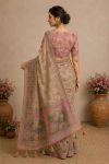 GEORGEOUS LINEN COTON SILK DIGITAL PRINT AND KHATLI KUT DANA WORK SAREE WITH UNSTITCHED BLOUSE WHOLESALE PRICE ETHNIC GARMENT (3)