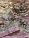 GEORGEOUS LINEN COTON SILK DIGITAL PRINT AND KHATLI KUT DANA WORK SAREE WITH UNSTITCHED BLOUSE WHOLESALE PRICE ETHNIC GARMENT (3)
