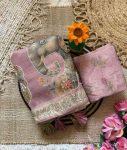 GEORGEOUS LINEN COTON SILK DIGITAL PRINT AND KHATLI KUT DANA WORK SAREE WITH UNSTITCHED BLOUSE WHOLESALE PRICE ETHNIC GARMENT (3)