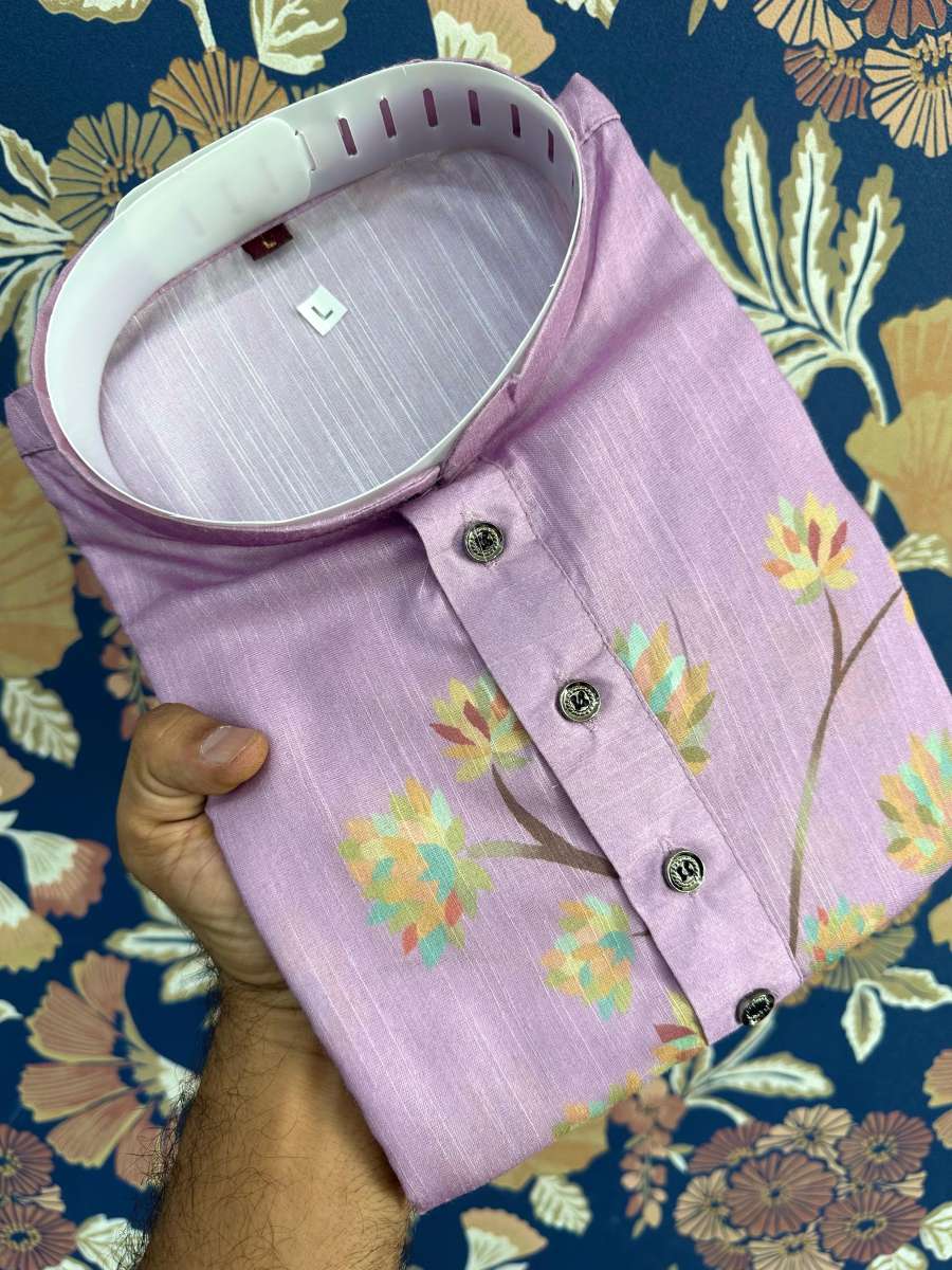 LATEST COTTON DIGITAL PRINT KURTA WITH PAYJAMA WEDDING WEAR WHOLESALE PRICE ETHNIC GARMENT (7)