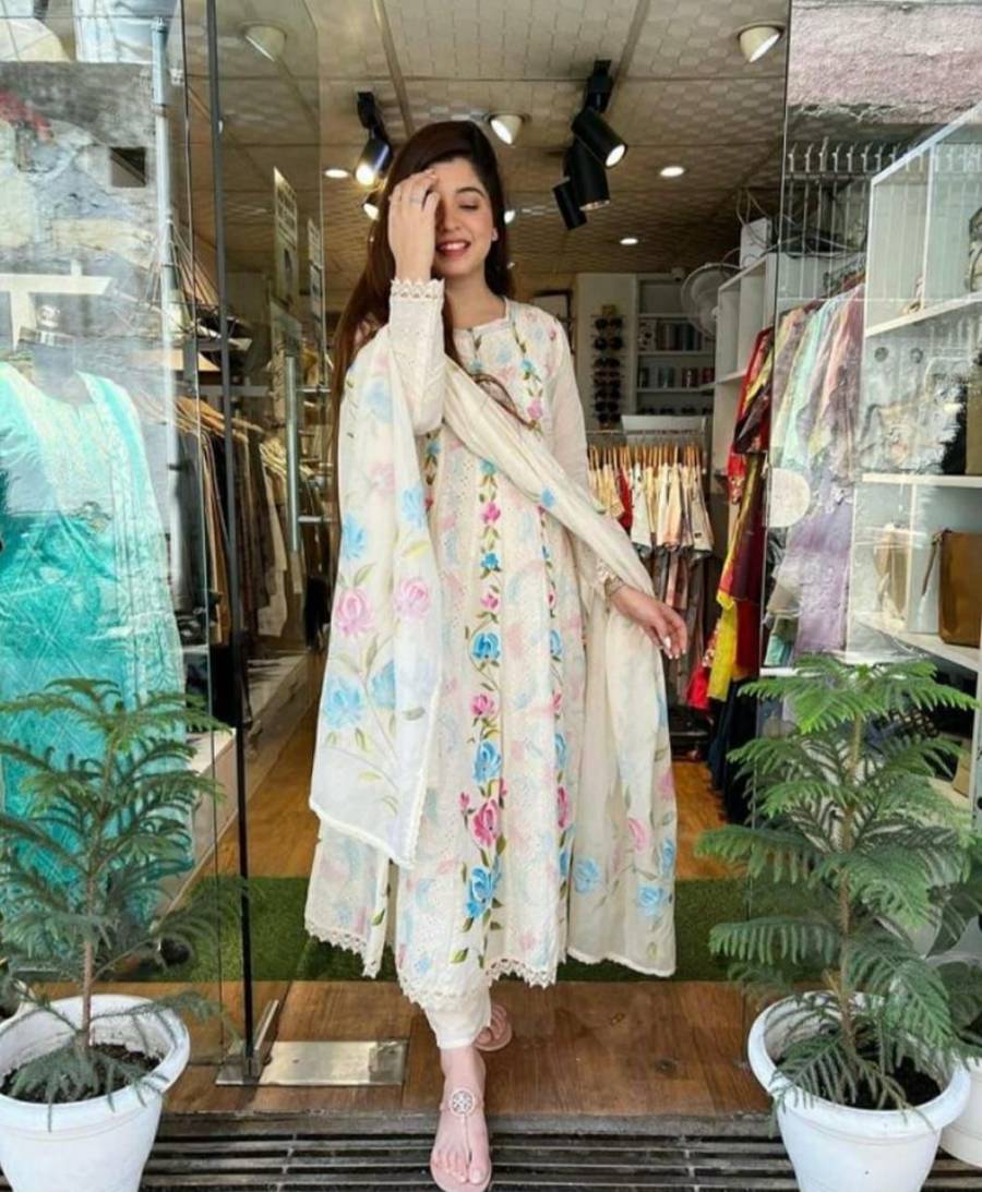 LATEST COTTON SCHIFFLI WITH CROSIA LACE WORK TOP BOTTOM WITH DUPATTA CASUAL WEAR WHOLESALE PRICE ETHNIC GARMENT (8)