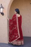 LATEST FAUX BLOOMING EMBROIDERY ZARI SEQUENCE WORK GOWN WITH DUPATTA WEDDING WEAR WHOLESALE PRICE ETHNIC GARMENT (3)