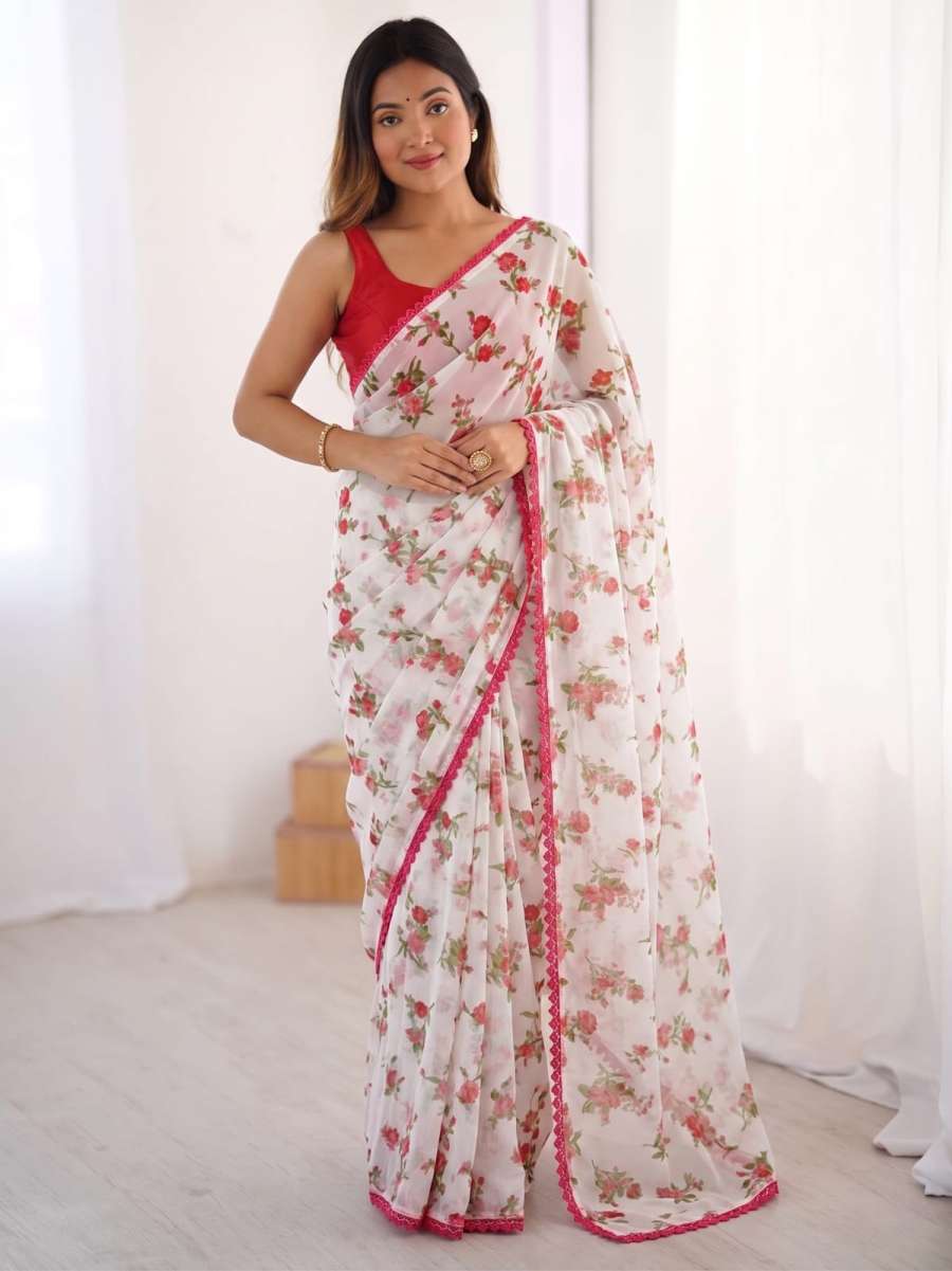 LATEST HEAVY CHIFFON LACE BORDER SAREE WITH UNSTITCHED BLOUSE DAILY WEAR WHOLESALE PRICE ETHNIC GARMENT (1)