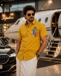 LATEST SOFT COTTON FLOWER BEAUTIFUL PRINTED WORK SHIRT WITH DHOTI CASUAL WEAR WHOLESALE PRICE ETHNIC GARMENT (3)