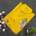 LATEST SOFT COTTON FLOWER BEAUTIFUL PRINTED WORK SHIRT WITH DHOTI CASUAL WEAR WHOLESALE PRICE ETHNIC GARMENT (3)