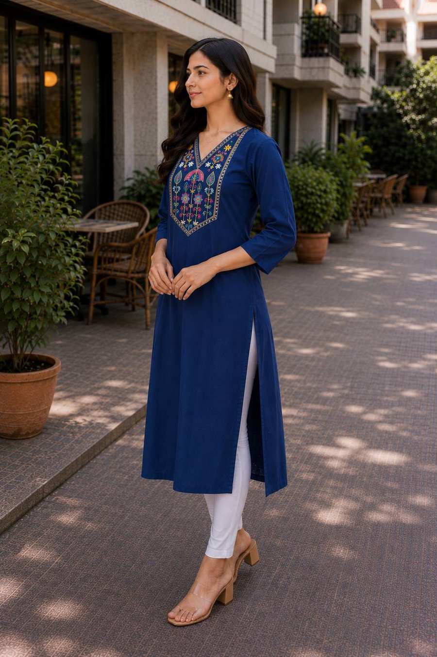 LATEST TESLA COTTON EMBROIDERY WORK KURTI OFFICE WEAR WHOLESALE PRICE ETHNIC GARMENT (12)