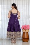 LATEST VICHITRA SILK EMBROIDERY ZARI CODING SEQUENCE WORK GOWN BOTTOM WITH DUPATTA WEDDING WEAR WHOLESALE PRICE ETHNIC GARMENT (22)