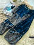 LUXURY FENDI SILK EMBROIDERY SEQUENCE WORK AND RIVET MOTI WORK TOP PALAZZO WITH DUPATTA PARTY WEAR WHOLESALE PRICE ETHNIC GARMENT (5)