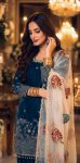 LUXURY FENDI SILK EMBROIDERY SEQUENCE WORK AND RIVET MOTI WORK TOP PALAZZO WITH DUPATTA PARTY WEAR WHOLESALE PRICE ETHNIC GARMENT (5)