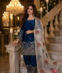 LUXURY FENDI SILK EMBROIDERY SEQUENCE WORK AND RIVET MOTI WORK TOP PALAZZO WITH DUPATTA PARTY WEAR WHOLESALE PRICE ETHNIC GARMENT (5)