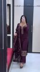 LUXURY GEORGETTE EMBROIDERY SEQUENCE WITH SWAROVSKI DIAMOND WORK TOP BOTTOM WITH DUPATTA FESTIVAL WEAR WHOLESALE PRICE ETHNIC GARMENT (1)