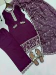 LUXURY GEORGETTE EMBROIDERY SEQUENCE WITH SWAROVSKI DIAMOND WORK TOP BOTTOM WITH DUPATTA FESTIVAL WEAR WHOLESALE PRICE ETHNIC GARMENT (1)