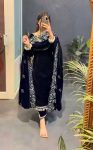 LUXURY HEAVY VISCOUS VELVET EMBROIDERY CODING SEQUENCE WORK TOP BOTTOM WITH DUPATTA CASUAL WEAR WHOLESALE PRICE ETHNIC GARMENT (6)