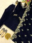 LUXURY HEAVY VISCOUS VELVET EMBROIDERY CODING SEQUENCE WORK TOP BOTTOM WITH DUPATTA CASUAL WEAR WHOLESALE PRICE ETHNIC GARMENT (6)