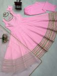 LUXURY NATURAL CREPE CODEING DORI WITH MOTI WORK WITH LACE WORK GOWN BOTTOM WITH DUPATTA CASUAL WEAR WHOLESALE PRICE ETHNIC GARMENT (2)